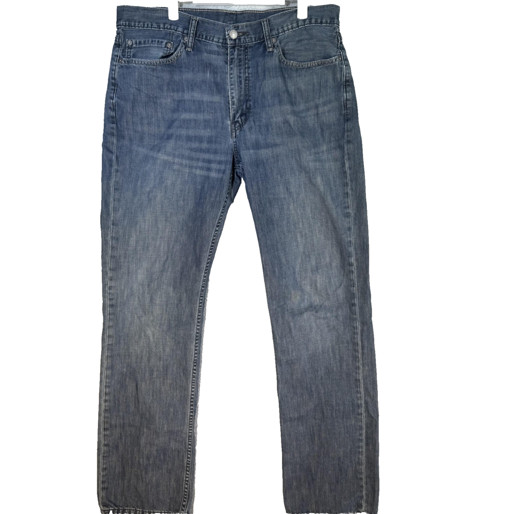 Levi's 514 Jeans Mens 36x34 Blue Medium Wash Straight Stretch Denim Pants